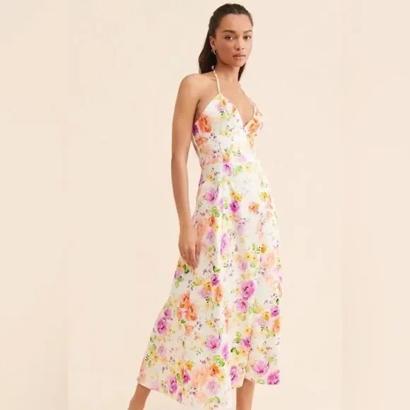 NWT Favorite Daughter Halting Traffic Dress in Oahu Watercolor - Picture 2 of 15